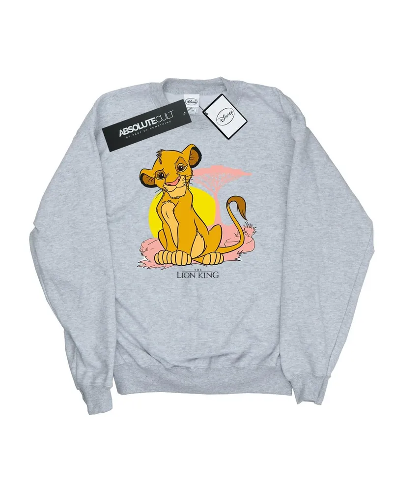 Disney Damen/Damen König der Löwen Simba Pastell Sweatshirt (Sport grau Hellgrau