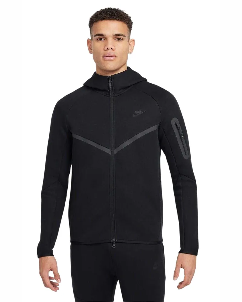 Nike Tech" Hoodie mit durchgehendem Reißverschluss für Herren (Schwarz Schwarz