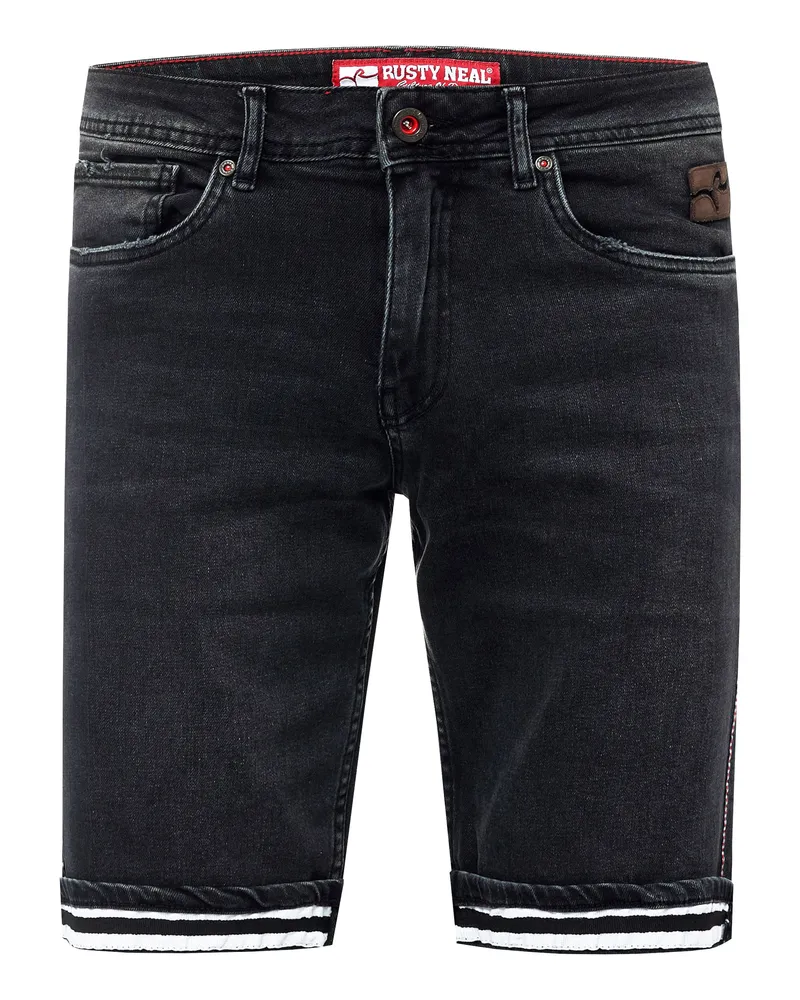 Rusty Neal Black Used Jeans Shorts "BENSON Dunkelgrau