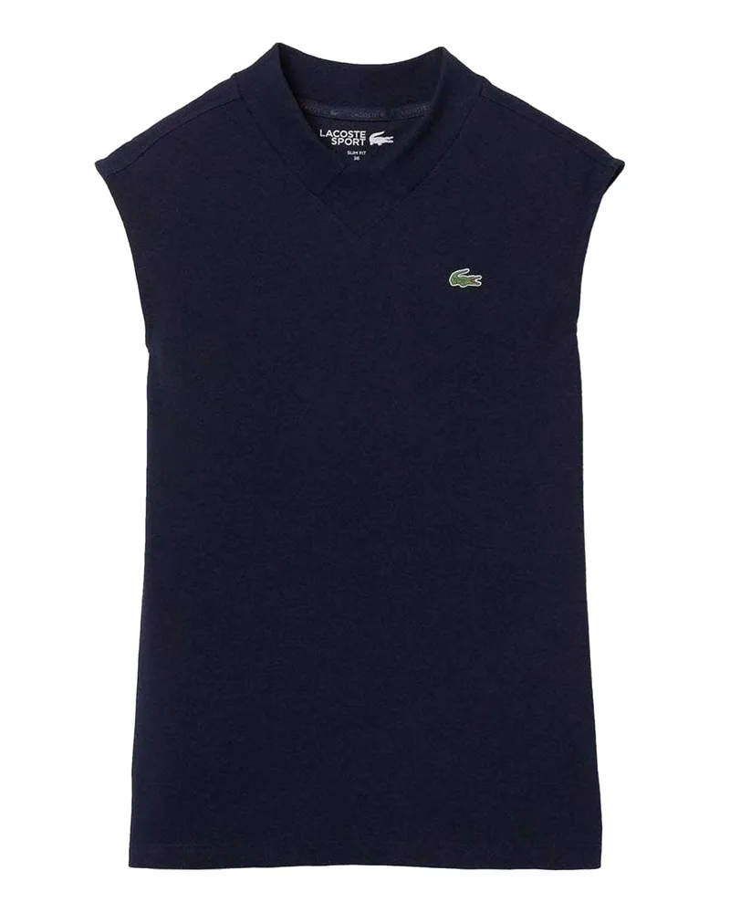 Lacoste Poloshirt für Damen, Bio-Baumwolle, Ärmellos (Marine Marineblau