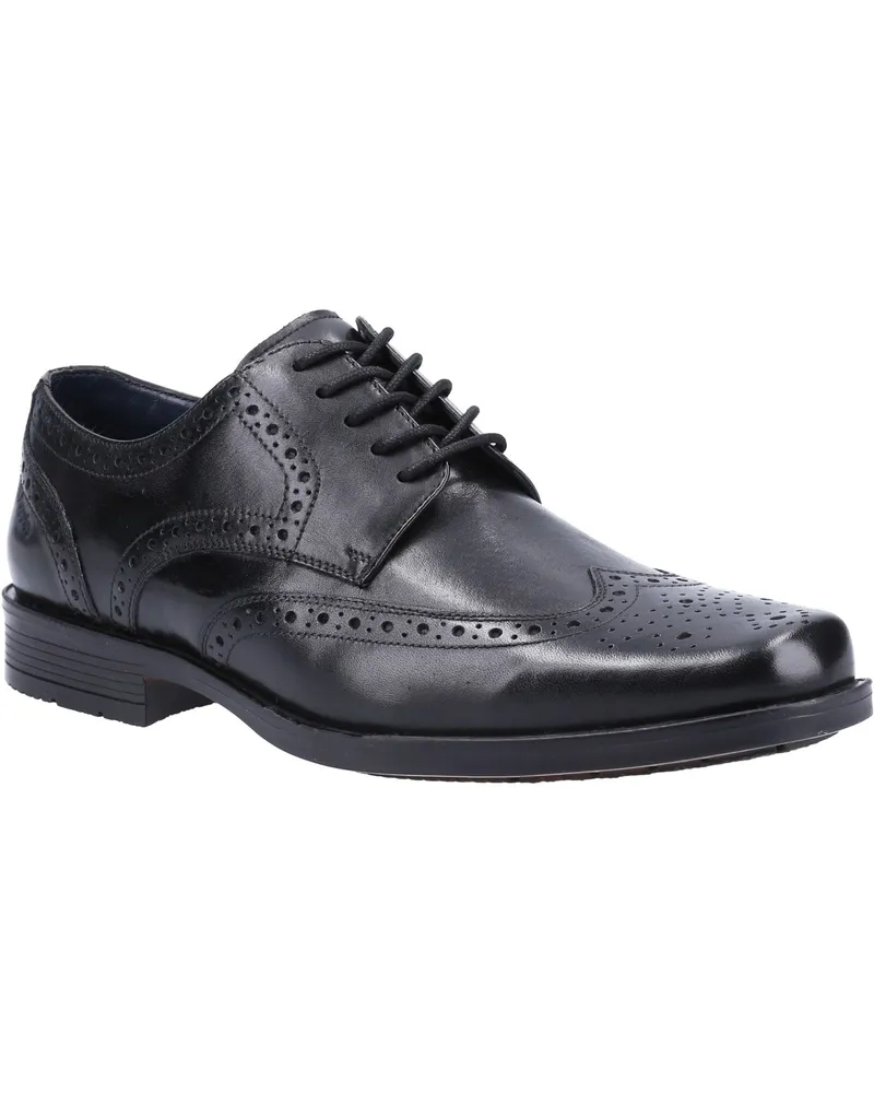 Hush Puppies Brace Brogue Herrenschuhe Aus Schwarzem Leder Schwarz