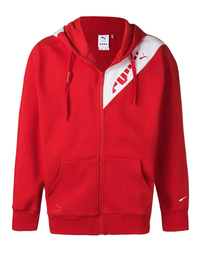 Puma x Ader Fehler Full Reißverschluss Hoodie Kapuzen -Sweatshirt Red White 578492 64 Rot