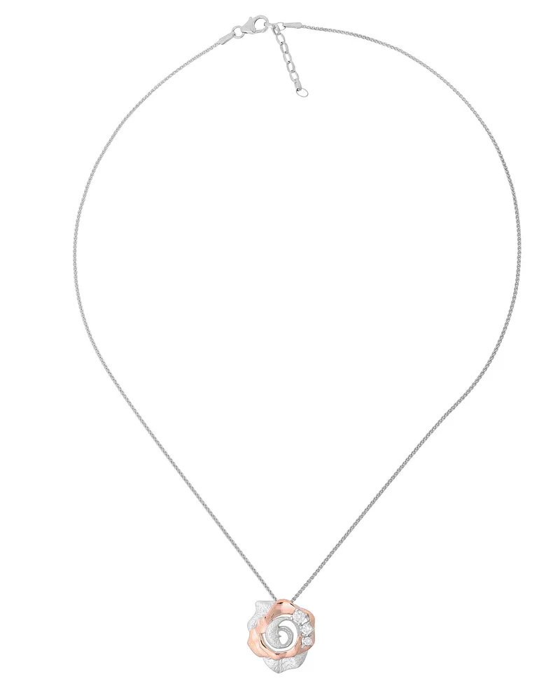 Orphelia Ivory' Damen-Kette mit Anhänger aus 925er Sterlingsilber – Silber/Rosé ZH-7091/1 Silber
