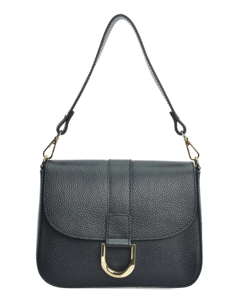 Anna Luchini Schwarz Rindsledertasche Schwarz