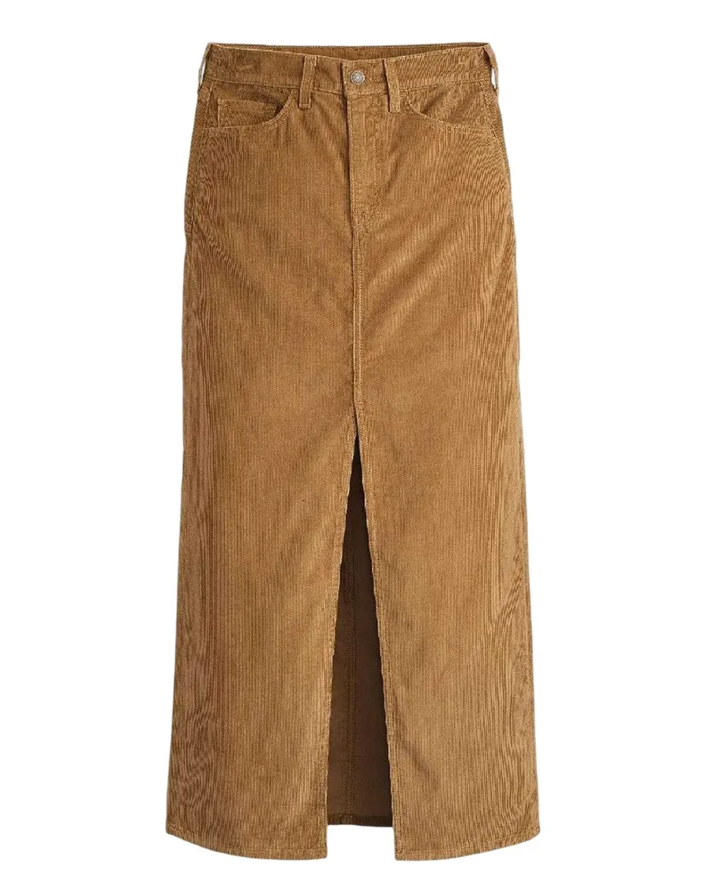 Levi's Langer Rock für Damen, Denim, Hoch geschnitten (Hermelin Braun