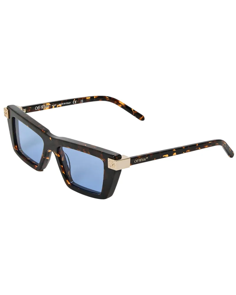 OFF-WHITE Beaumont" Rechteckig-Sonnenbrille für Damen (Blau/Schwarz Schwarz