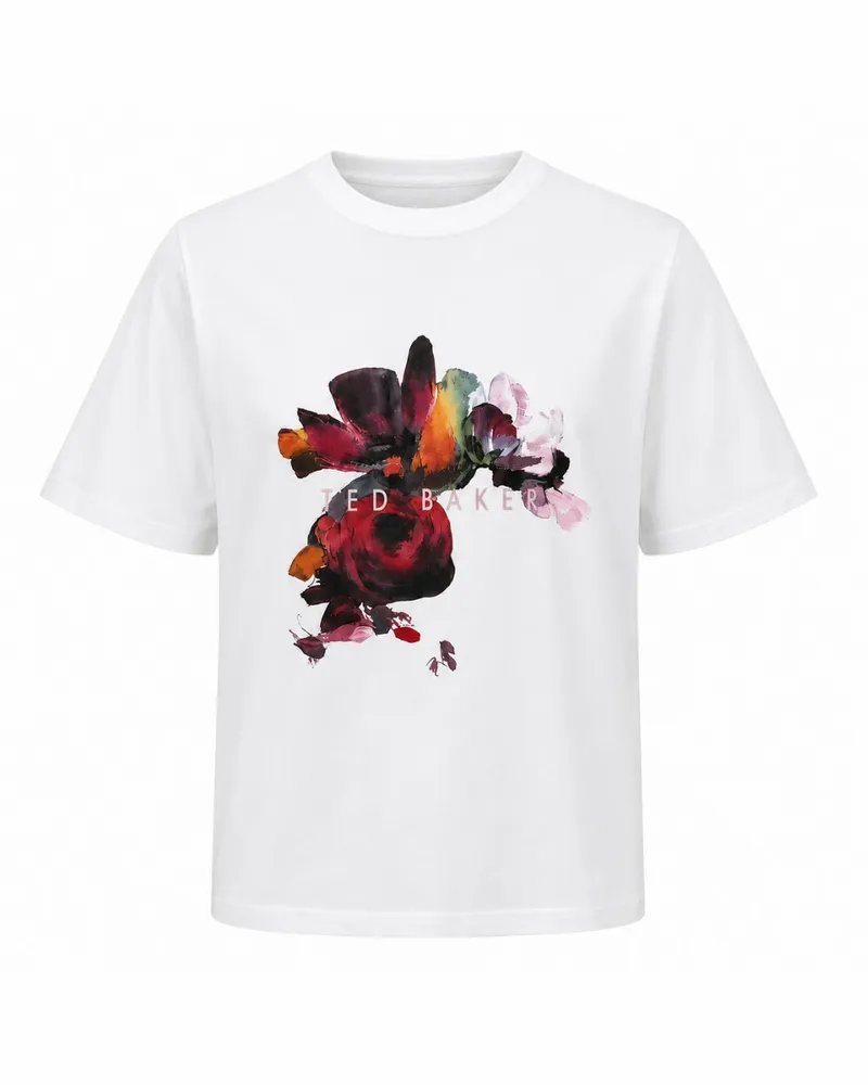 Ted Baker Phina Floral Bloom Weißes T-shirt Weiß