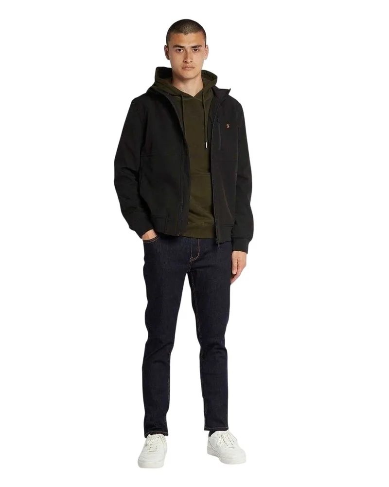 Farah 1920 Kapuzenjacke für Herren, Softshell (Schwarz Schwarz