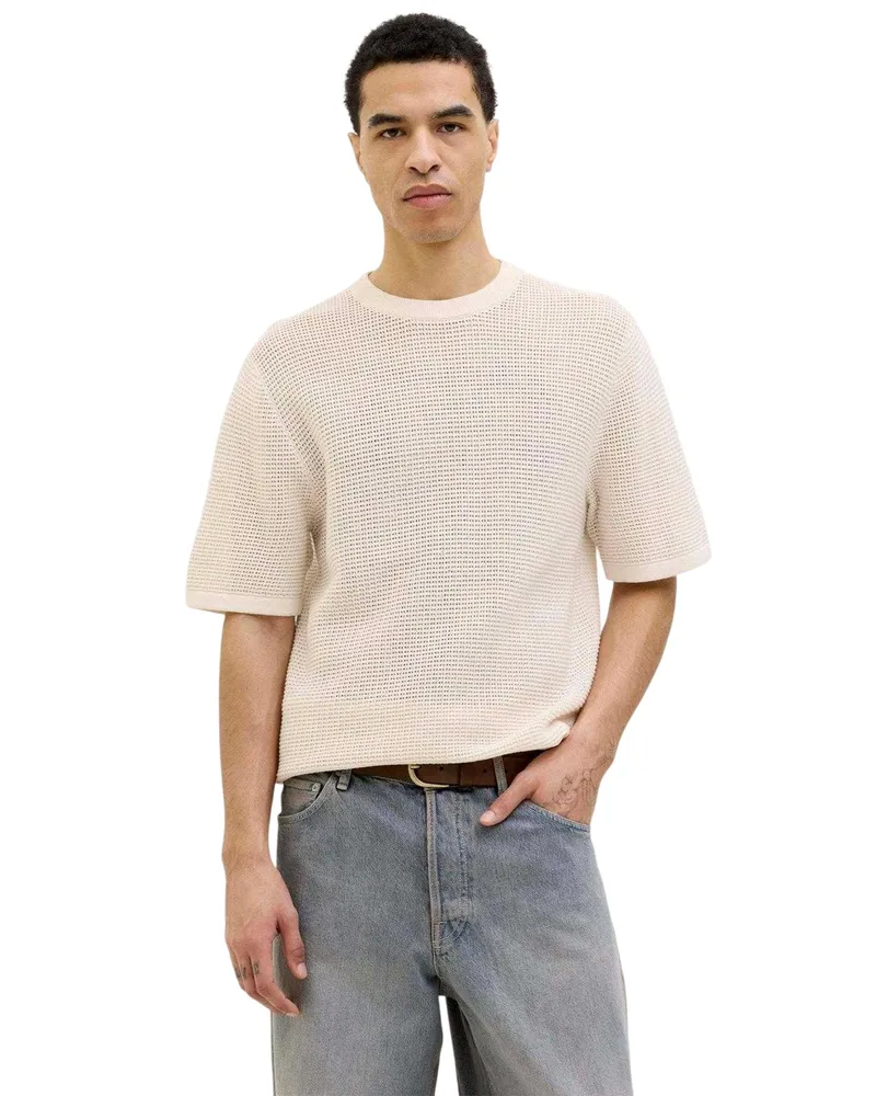 Jack & Jones Jack And Jones - "Joralmeria" T-Shirt für Herren, Rundhalsausschnitt (Meersalz Beige