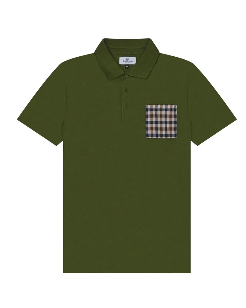 Aquascutum Active" Poloshirt für Herren, kurzärmlig (Armee-Grün Braun