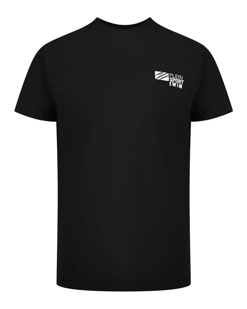 Philipp Plein Klassisches T-Shirt mit kurzen Ärmeln und Logo in Schwarz Schwarz