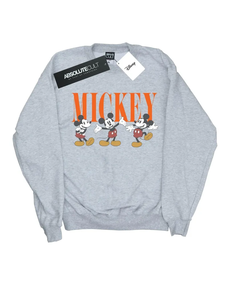 Disney Mickey Mouse Poses" Sweatshirt für Herren (Grau Hellgrau