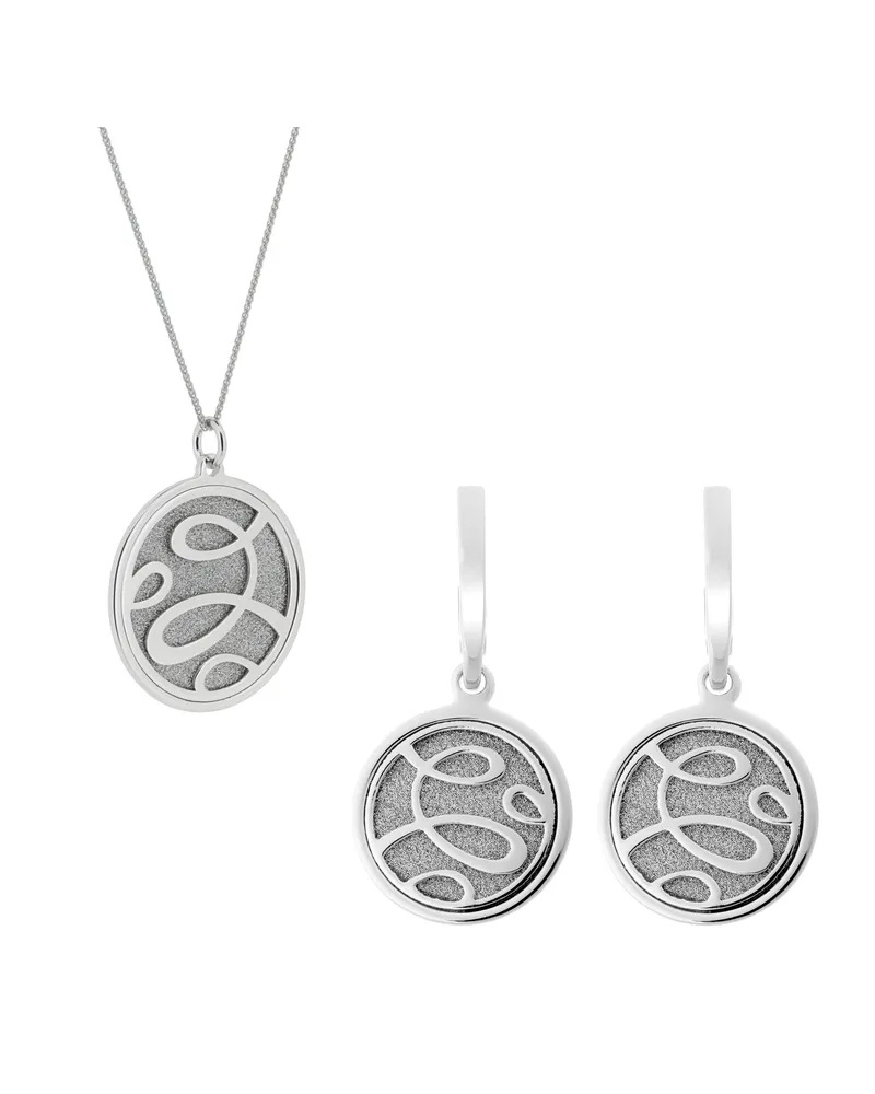 Orphelia Serena' Damen 925 Sterling Silber Set: Kettenanhänger + Ohrringe - Silber SET-7096 Silber