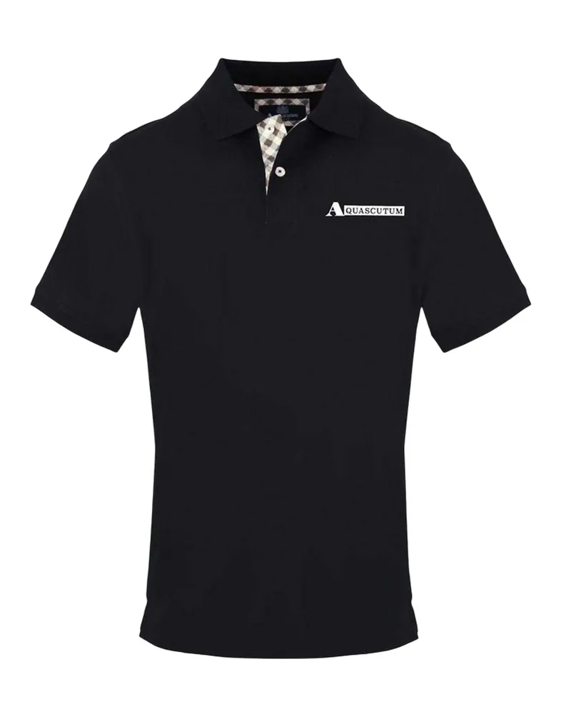 Aquascutum Poloshirt für Herren, kurzärmlig (Schwarz Schwarz