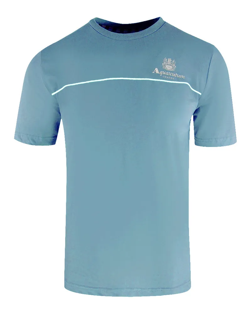 Aquascutum Active Piping Design Avioblaues T-shirt Blau