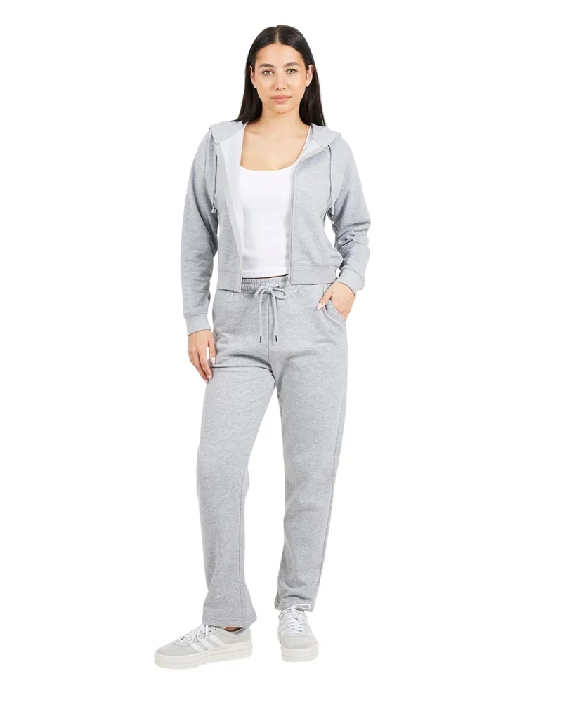 Brave Soul Hoodie mit durchgehendem Reißverschluss für Damen (Grau meliert Grau