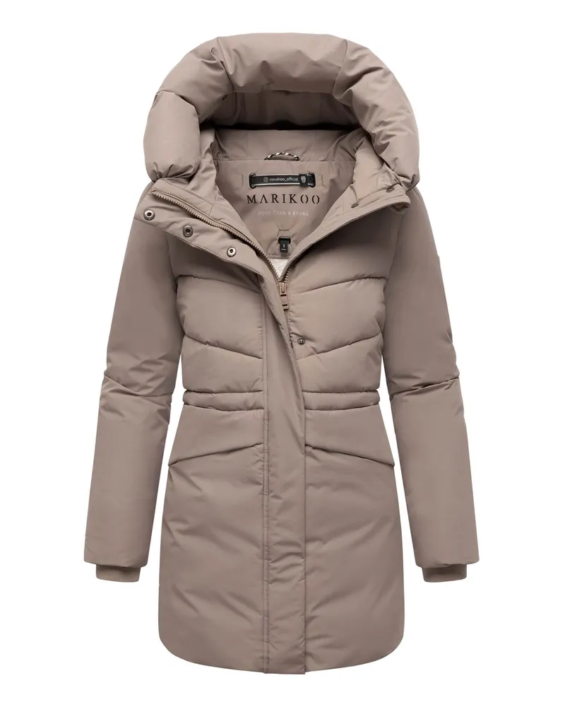 Marikoo Damen-Winterjacke „Delilah" mit Fleecefutter und Taillenregulierung - Grau Grau