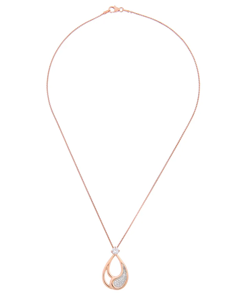 Orphelia Minna' Damen 925 Sterling Silber Kette mit Anhänger - Rose ZH-7228 Rosé