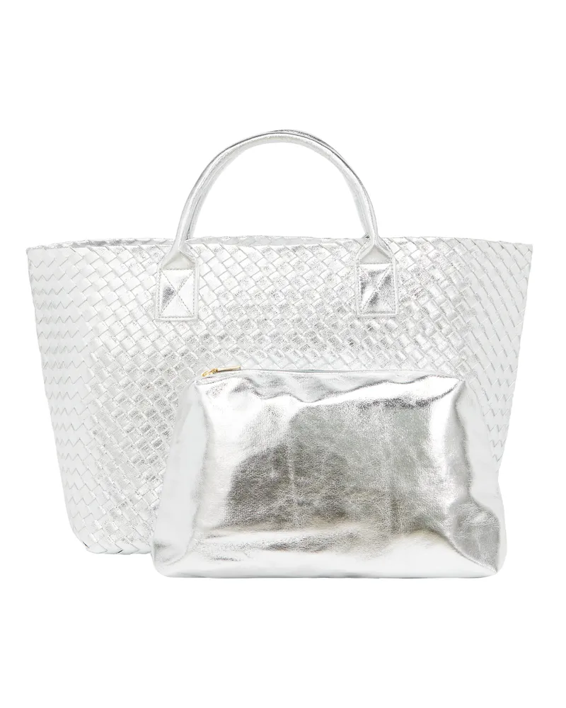 FAINA 2-in-1-Tragetaschen-Set für Damen - Silber Silber