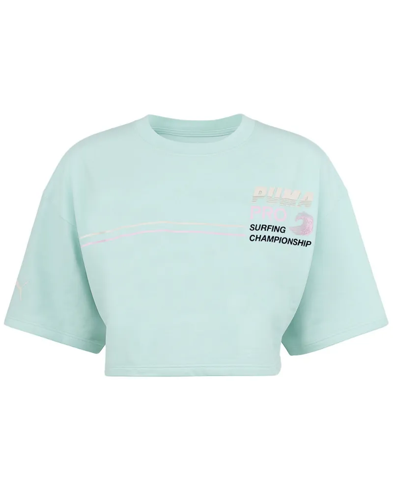 Puma x Rihanna Fenty Crew Damen Mint Kürzes T-Shirt Mintgrün