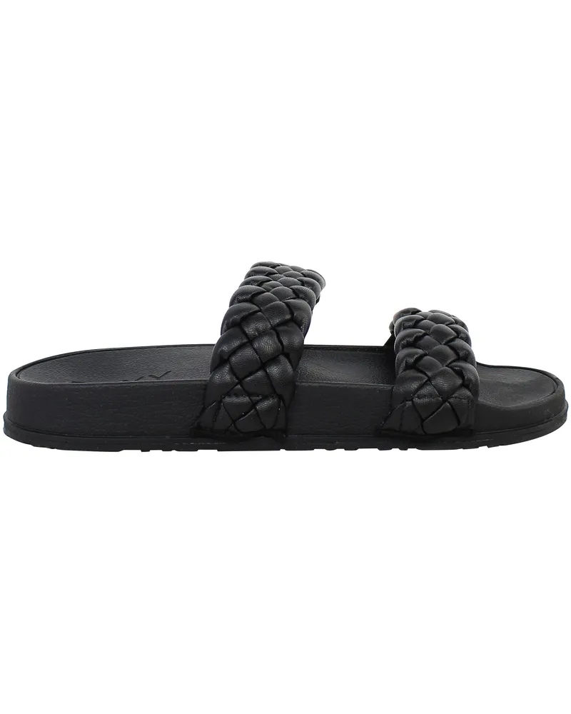 Roxy Slippy Geflochtene Damen Schwarz Slipper Schwarz