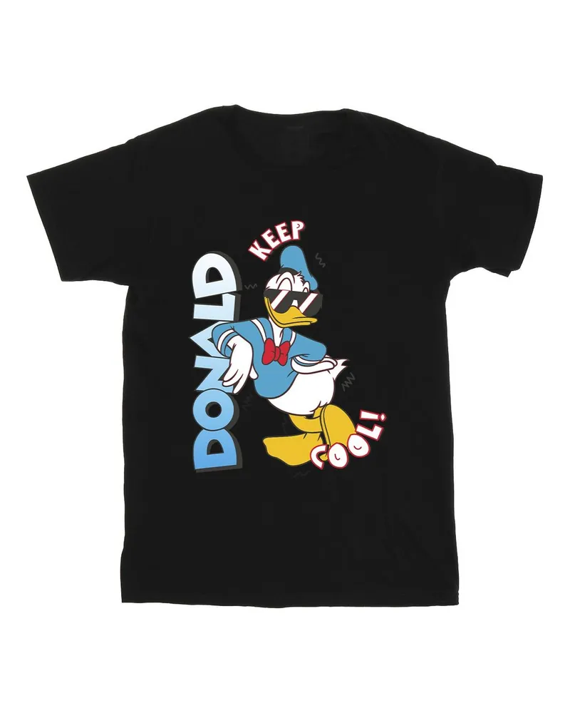 Disney Donald Duck Cool" T-Shirt für Herren (Schwarz Schwarz