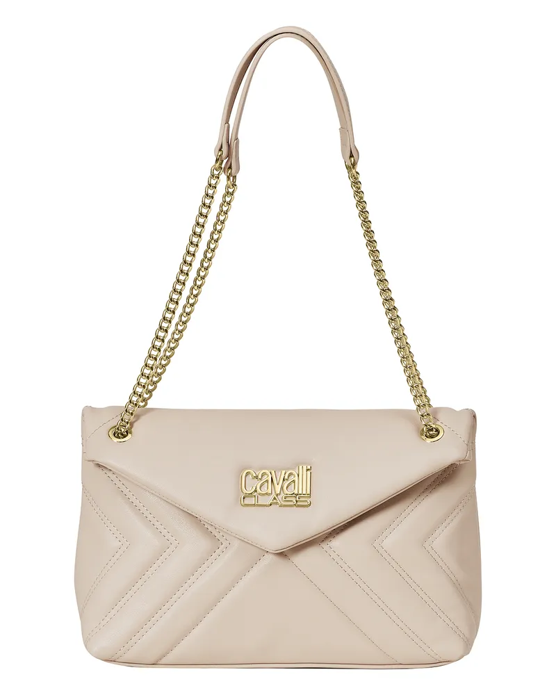 Roberto Cavalli Damen-Schultertasche mit Kettenriemen, Modell CCHB0196 - Beige Beige