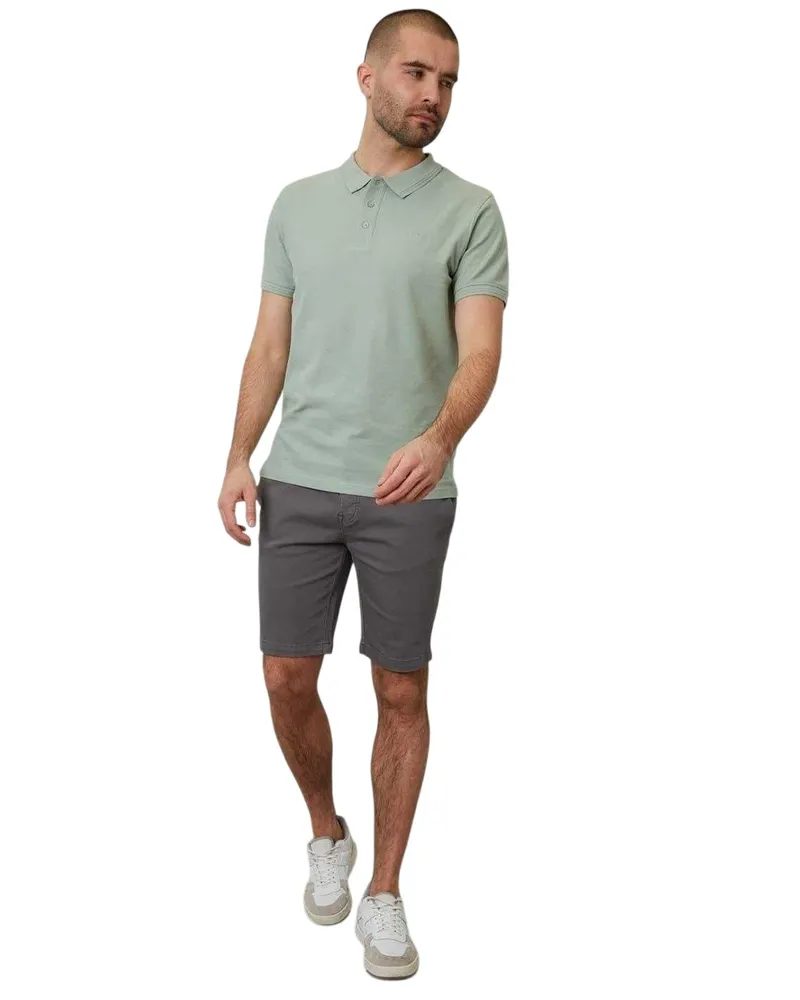 Threadbare Malbork" Poloshirt für Herren, kurzärmlig (Salbei Grau