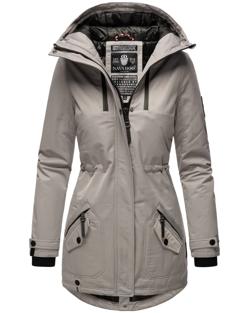 NAVAHOO Damen Winterjacke Avrille – Warm, Stylisch & Mit Perfekter Länge Grau