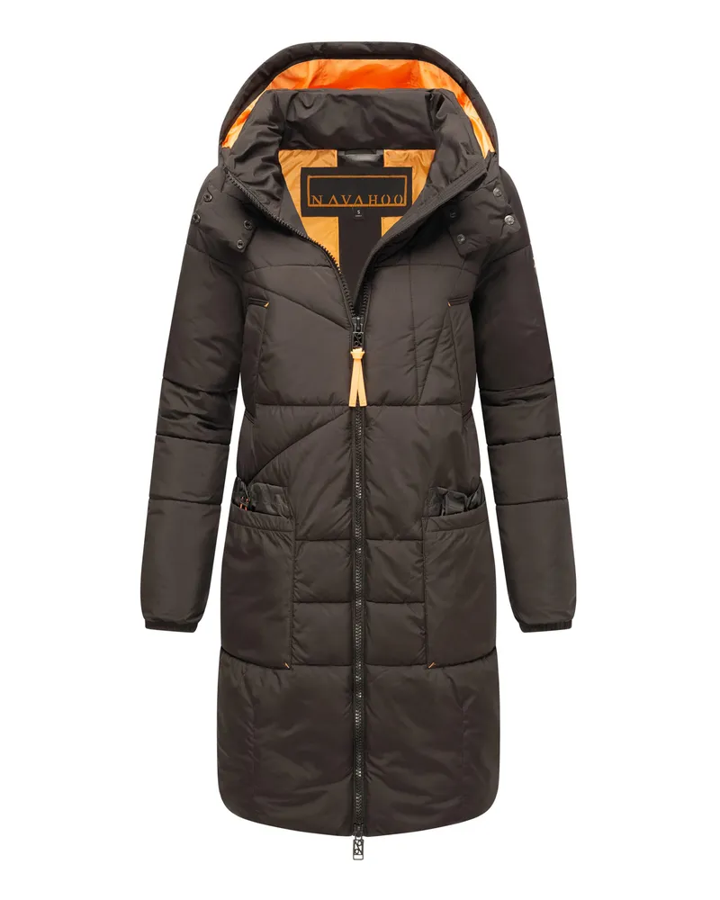NAVAHOO Damen Winter Steppmantel Bliblablubb – warm & funktional Schwarz