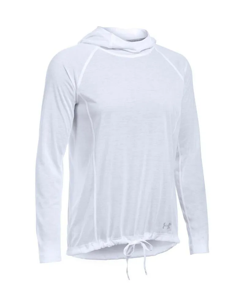 Under Armour Thread Borne Womens White Hoodie Weiß