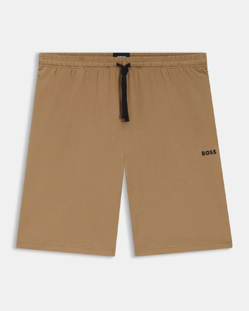 HUGO BOSS Mix&Match Stretch-Baumwoll-Loungeshorts für Herren - Beige Beige