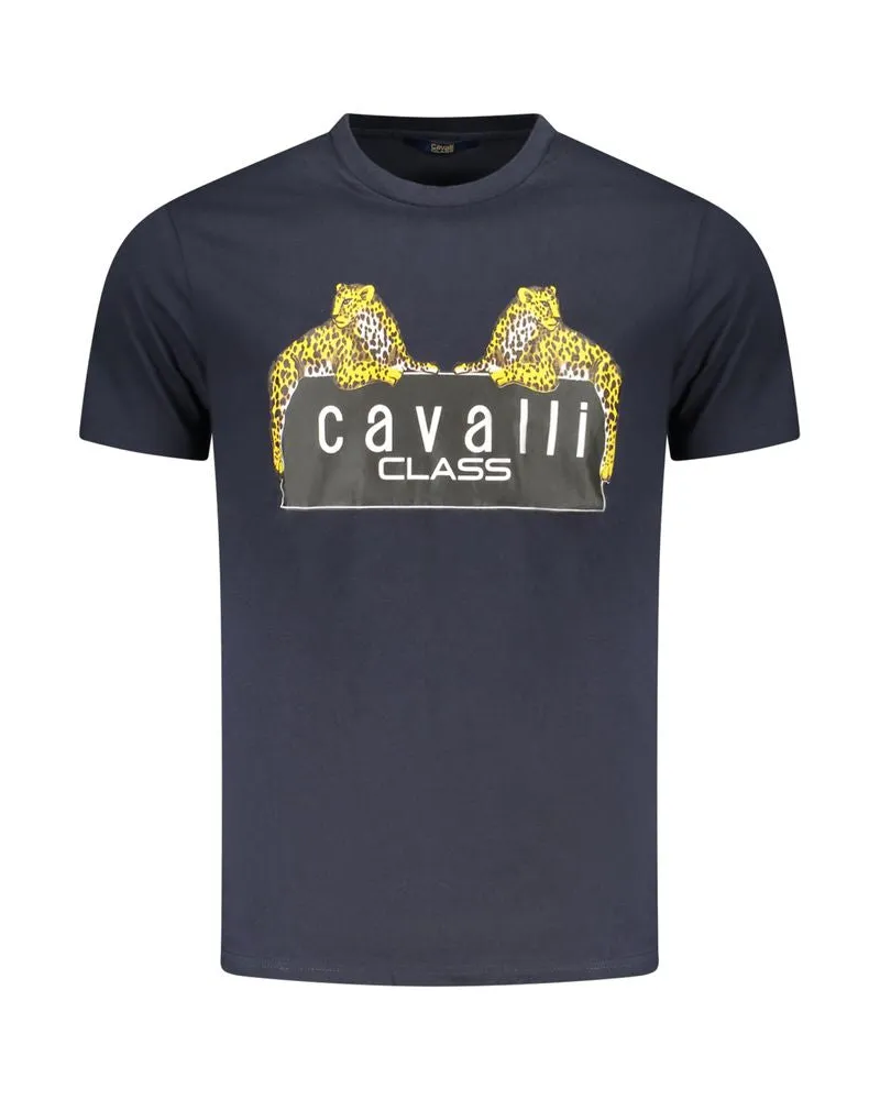 Roberto Cavalli Blu Baumwoll-T-Shirt für Herren - Blau Blau