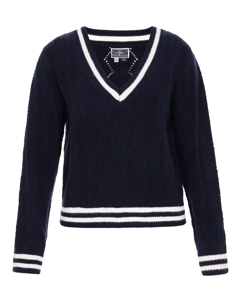 DreiMaster Pullover für Damen, feiner Strick mit Crewneck - Marineblau Marineblau