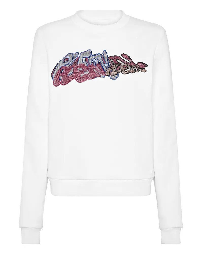Philipp Plein Sweatshirt Bombing Graffiti Weiß