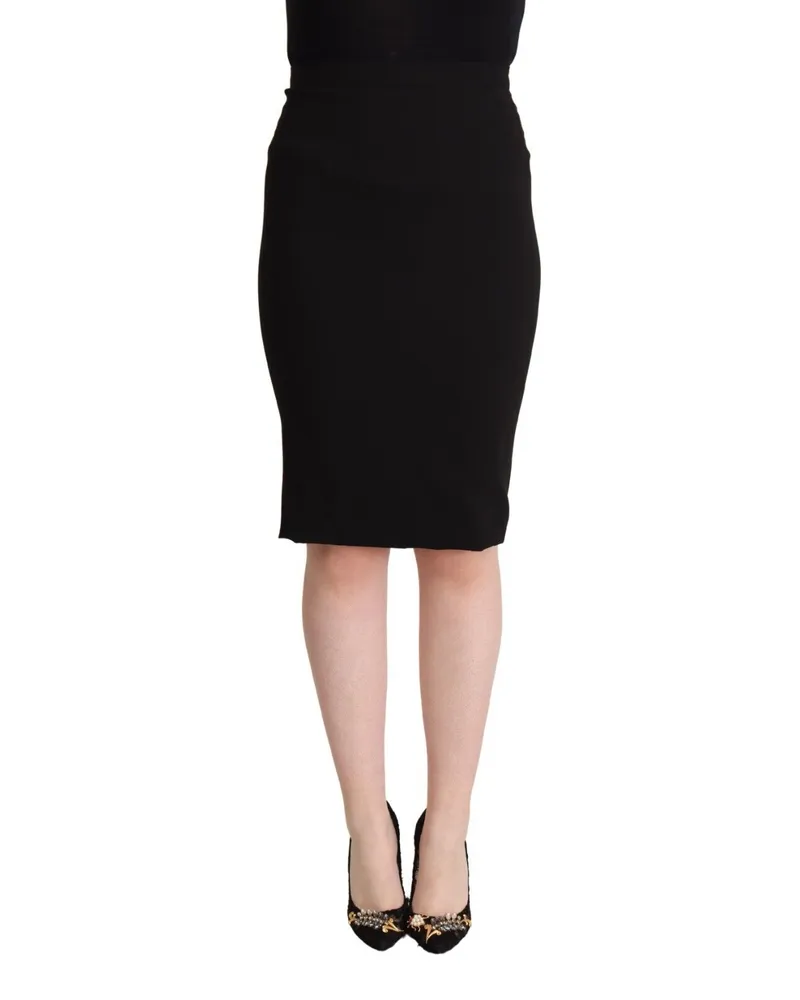 Dolce & Gabbana Bleistiftrock knielang aus Stretch-Wolle - Schwarz Schwarz