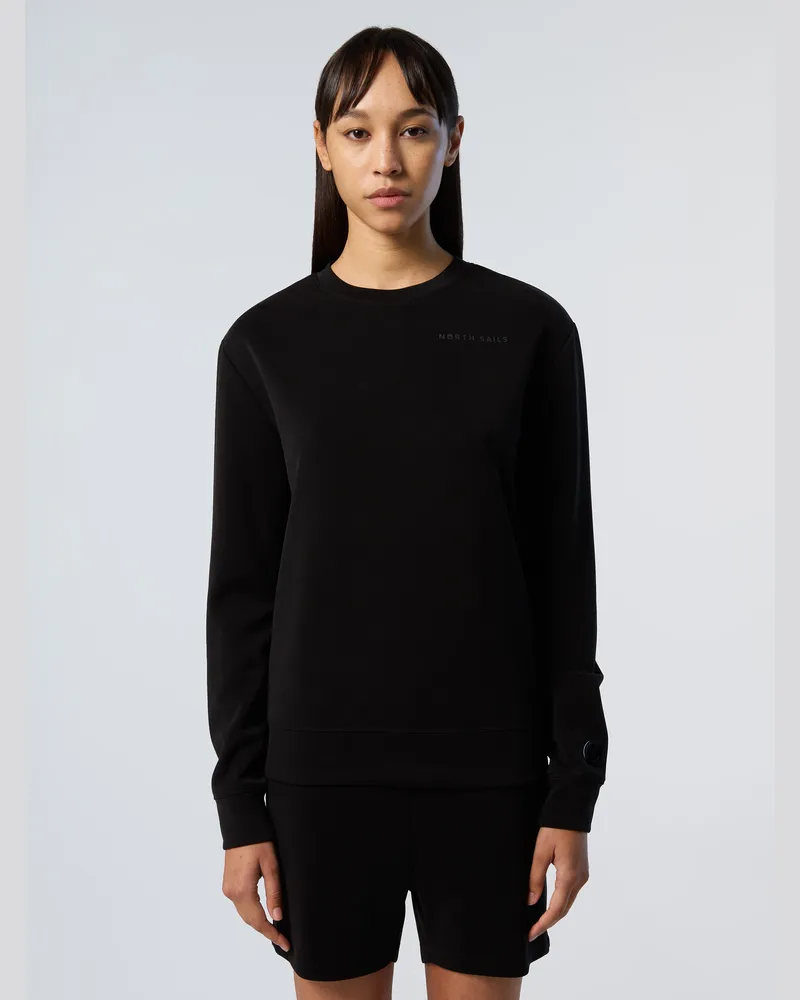 North Sails Sweatshirt Modal mit Rundhalsausschnitt Schwarz