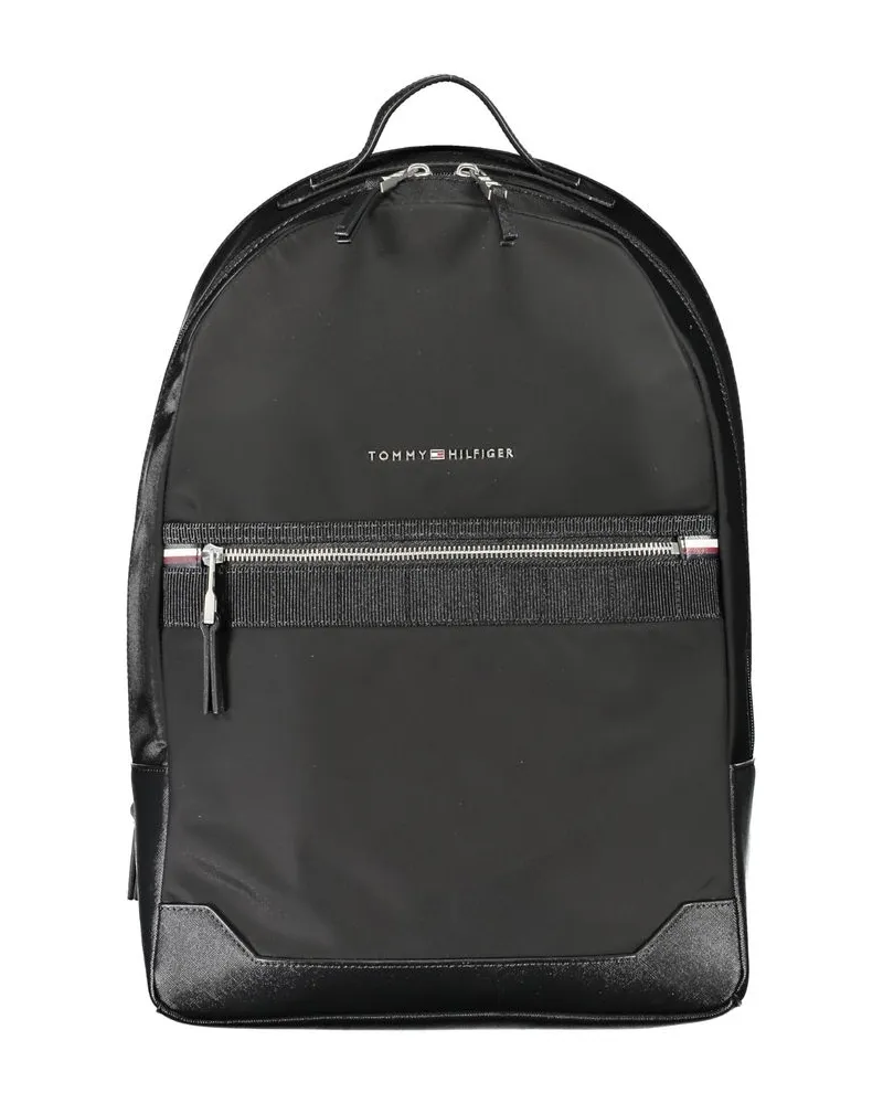 Tommy Hilfiger Rucksack Schwarzer Nylon-Rucksack Schwarz