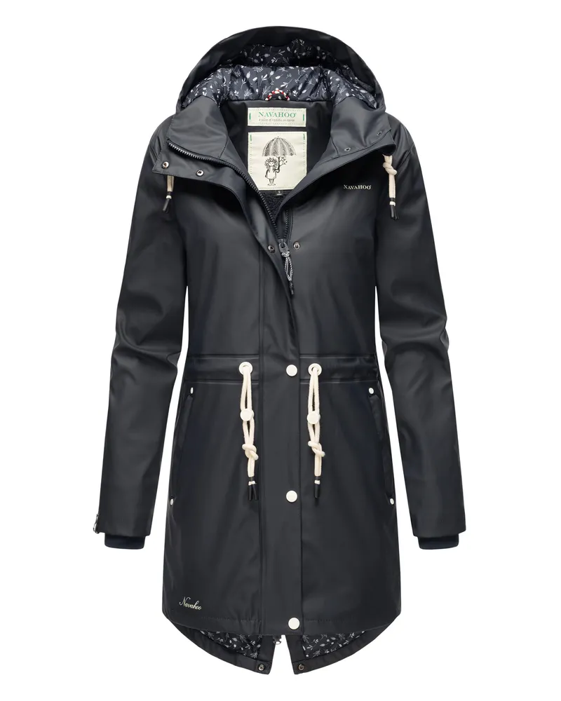 NAVAHOO Damen Regenjacke Flower of Ocean – Stylisch & Wasserdicht Blau
