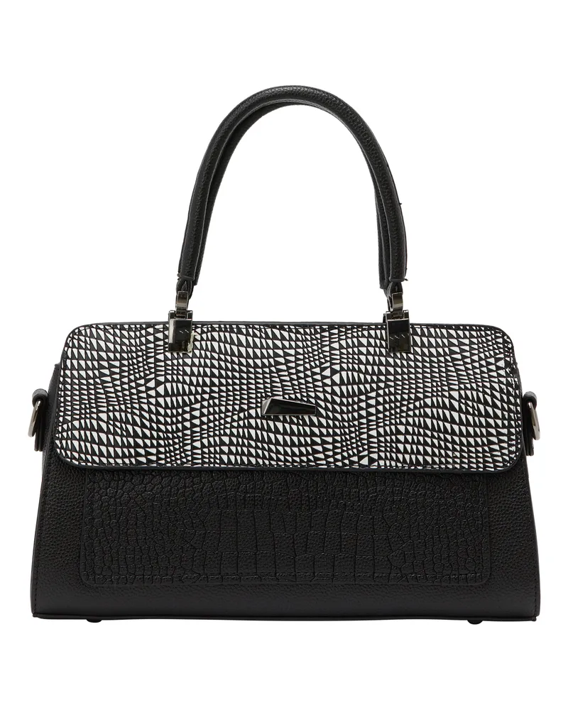 FAINA Handtasche Handtasche Frauen schwarz-weiß Schwarz