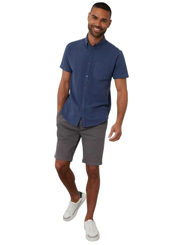 Threadbare Majestic" Hemd für Herren (Denim Blau