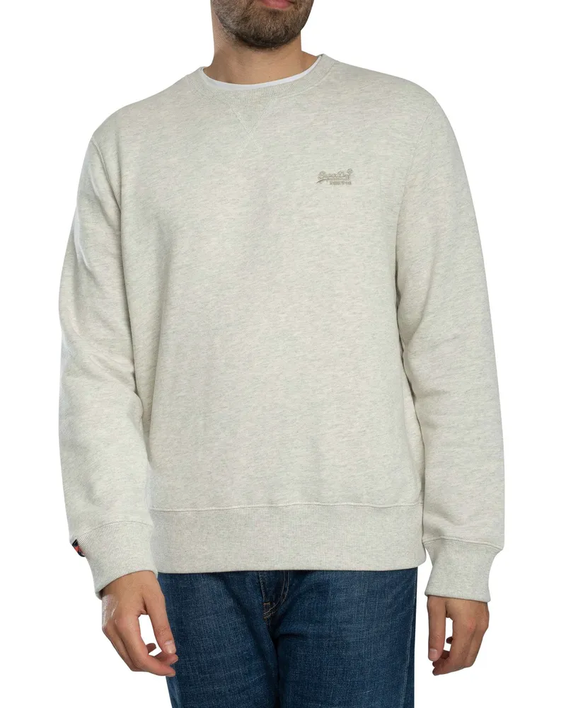 Superdry. Essential Logo-Sweatshirt, Beige Beige
