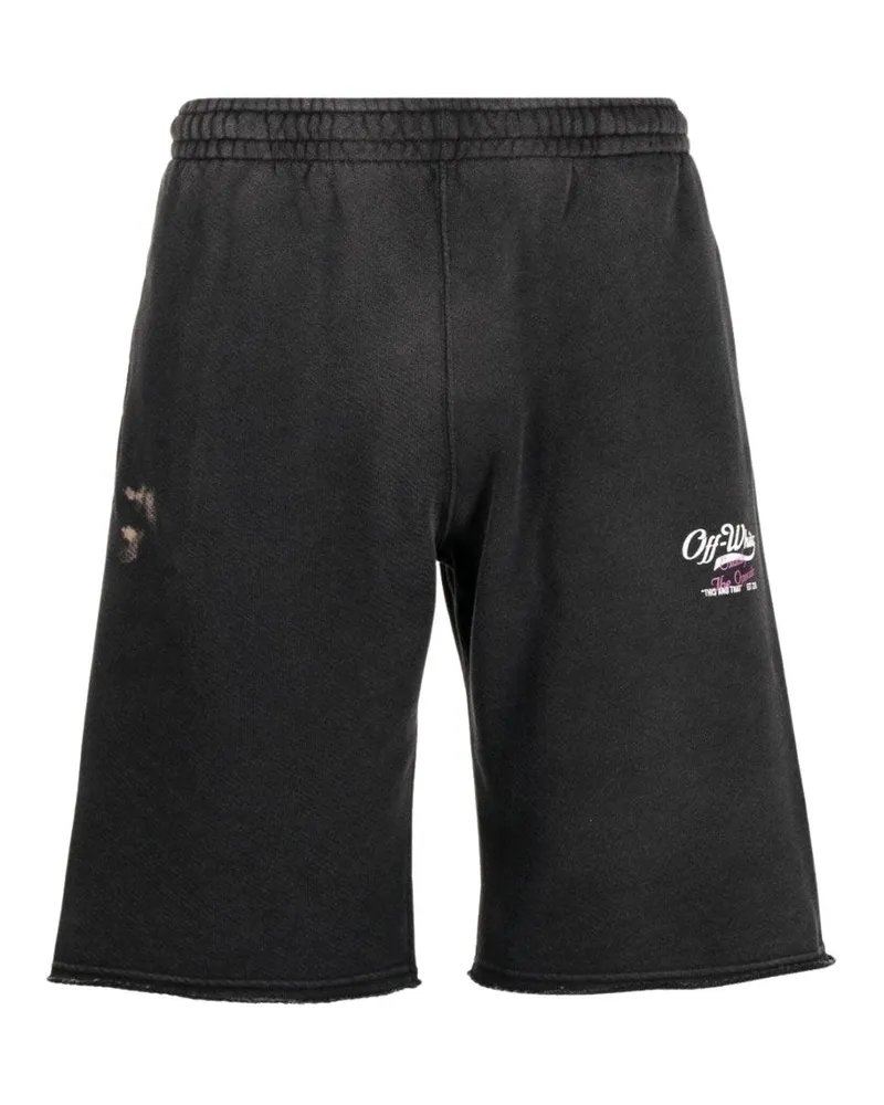 OFF-WHITE Wave Off" Sweat-Shorts für Herren/Damen Unisex (Schwarz Schwarz