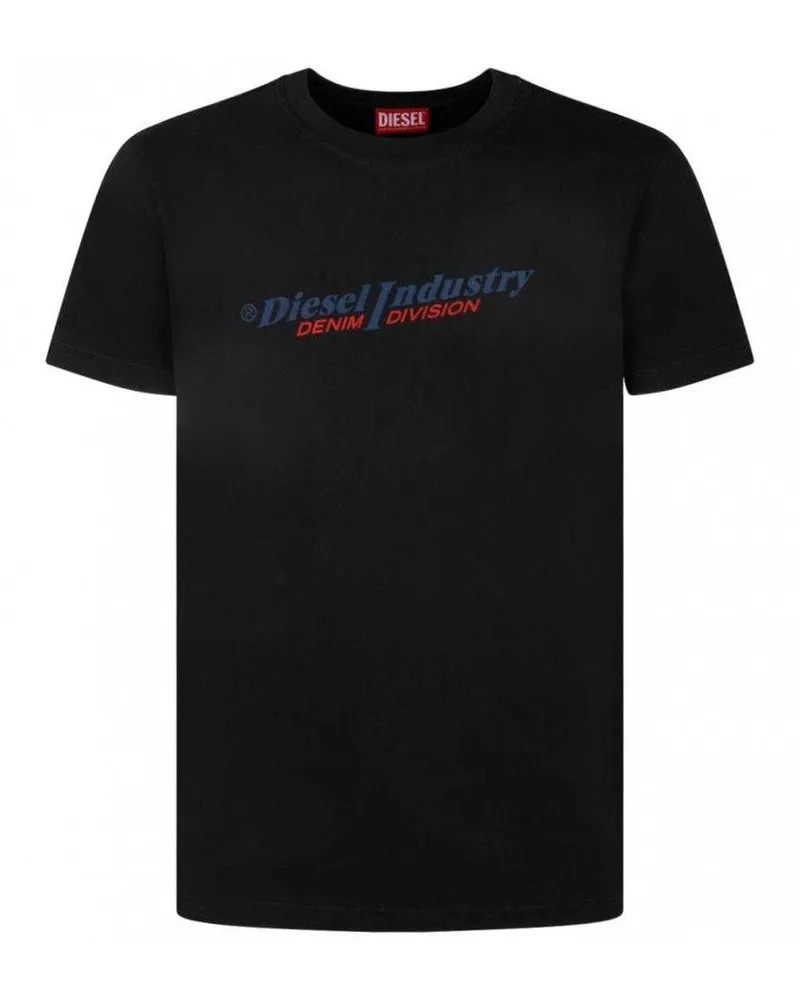 Diesel Unisex Erwachsenen Branchen Denim Division Logo T-Shirt (Schwarz Schwarz