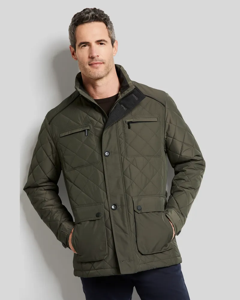 Bugatti Herren Jacke im Rautenstepp Oliv