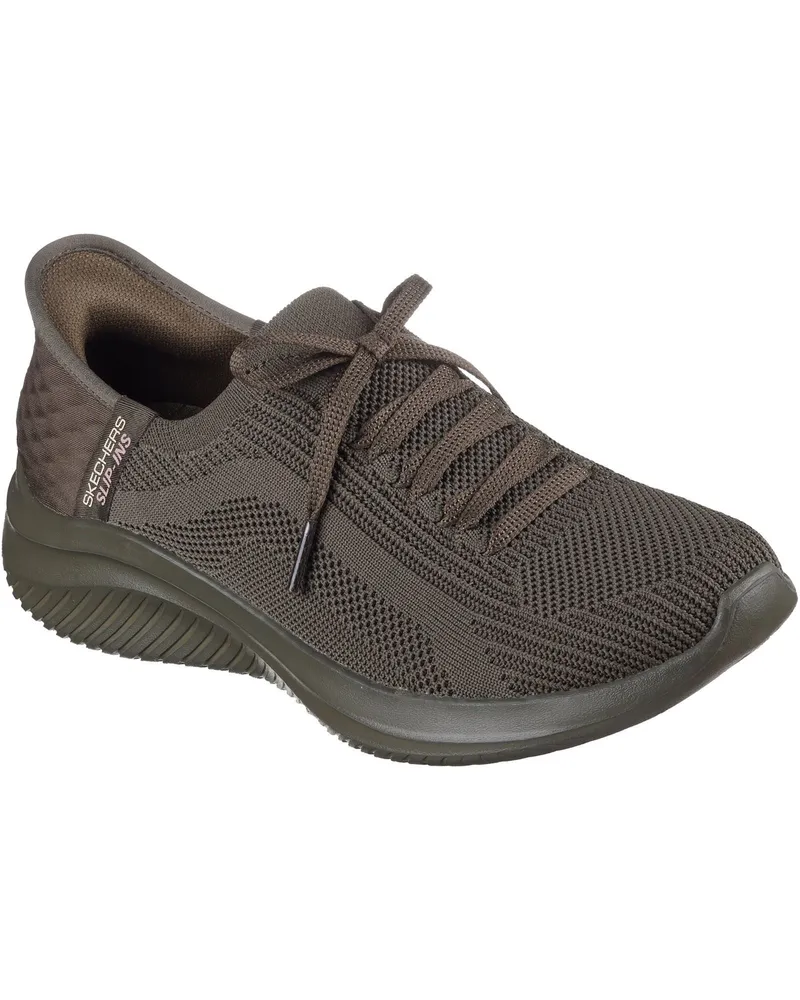 Skechers Ultra Flex 3.0 Pure Color Damen-oliven-sneaker Aus Textil Oliv
