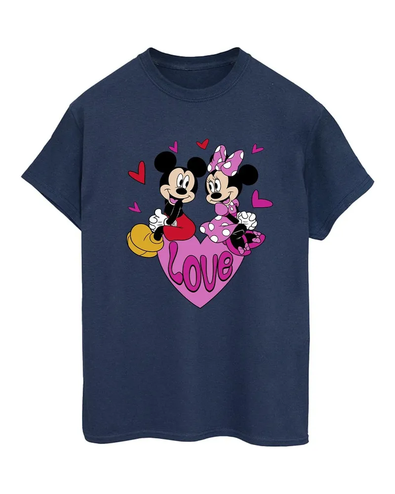 Disney Love Heart" T-Shirt für Damen (Marineblau Marineblau