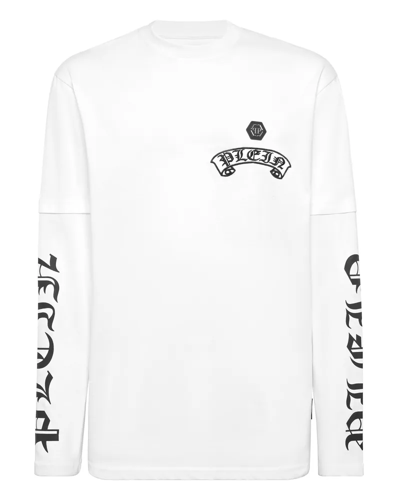 Philipp Plein T-Shirt Rundhalsausschnitt Ls Weiß