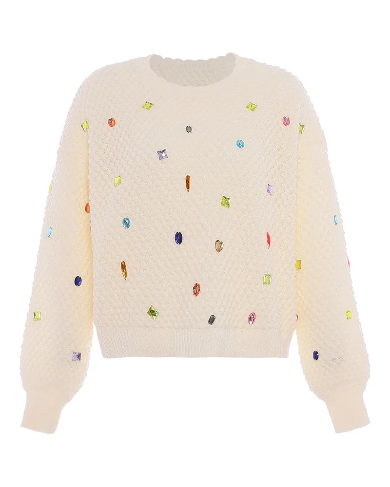 FAINA Strickpullover für Damen - Wollweiß Wollweiß