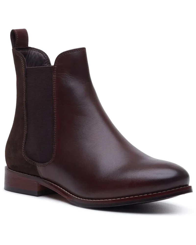 Hush Puppies Colette Leder Damen Schokoladenfarbene Weite Chelsea Boots Schokoladenbraun